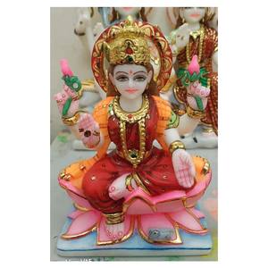 Statue de Lotus en marbre lxmi, siège de Lotus Exclusive - Product Image 1