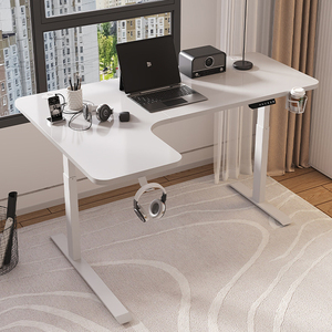 โต๊ะยกไฟฟ้าอัจฉริยะตามหลักสรีรศาสตร์โต๊ะยืนที่มุมรูปตัว I ปรับความสูงได้สำหรับบ้านสำนักงานคอมพิวเตอร์ทำงาน - Product Image 3