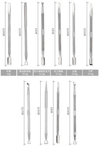 Outil de nail art multifonctionnel à double tête personnalisé dissolvant en acier inoxydable peau morte poussoir de nail art dissolvant de gel de vernis à ongles - Product Image 6