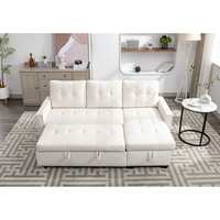 Sofá Cama Convertible Moderno en Forma de L Multiusos para un Cómodo Asiento de 4 Plazas y Relajación