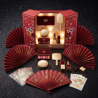 Boîte d'emballage cosmétique de luxe à double porte avec logo personnalisé, LED, insert en papier imprimé, boîtes rigides pour coffrets cadeaux de beauté
