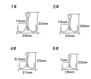 Bán Buôn New Pesca 4X Sức Mạnh Carbon Cao Thép Gai <span class=keywords><strong>Treble</strong></span> Lưỡi Câu Cá Vòng Uốn Cong Lưỡi Câu Cá - Product Image 5