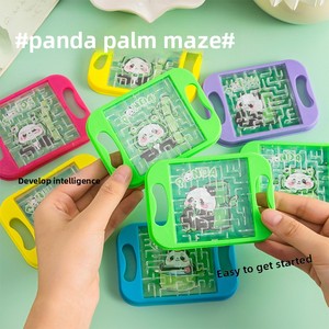 Jeu de labyrinthe de poche en plastique DIY avec perles mobiles, motif Panda mignon, pour la maternelle - Product Image 3