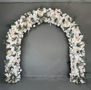 Simulación de Arco de Rosas Champagne de Doble Cara, Fondo Floral para Bodas, Fondo para Propuesta de <span class=keywords><strong>Matrimonio</strong></span> - Product Image 1