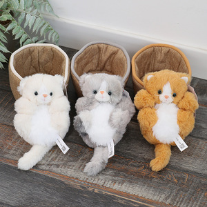 Peluche de la série Basket Kitten, chat <span class=keywords><strong>doodle</strong></span>, animal mignon, rembourrage en coton PP, 11-30 cm, cadeau créatif - Product Image 3