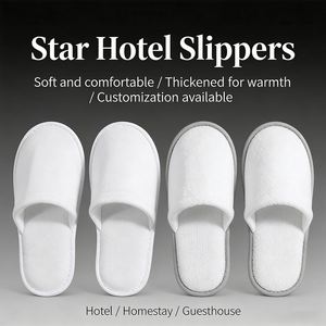 Chaussons en coton OEM en gros, écologiques, respirants, jetables, pour spa, mariage, hôtel, avec logo personnalisé - Product Image 2