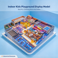 Modèle d'architecture d'hôtel pour aire de jeux intérieure pour enfants, en plastique ABS, avec piscine à balles moderne, zone d'escalade, escaliers arc-en-ciel et toboggans