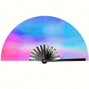 Éventail pliant personnalisé grand format Guan Sen 33 cm – Idéal pour la danse, les mariages, les cadeaux promotionnels – Technique de peinture sur tissu – Vente en gros - Product Image 5