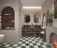 Revêtement de sol en marbre mosaïque à motifs floraux verts et blancs, design artistique, crédence murale pour cuisine et salle de bain