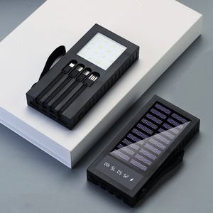 Cargador de Batería Solar con Doble USB y Logotipo Personalizado, Cable Integrado, 10000mAh 5000mAh, Banco de Energía para Exteriores con Linterna - Product Image 6