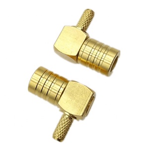 Adaptateur de prise femelle SMB à angle droit pour radio XM, connecteur SMB en laiton plaqué or 50 Ohm Nickel Gold CN JIA 1.5 Rg58 pour Sirius - Product Image 2