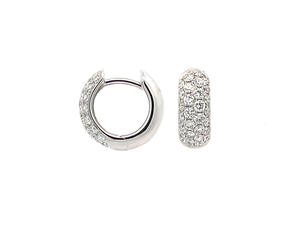 18K Gold White Gold Oval Pave Diamond Hoop Stud <b>Earrings</b> Luxury Jewelry Hypoallergenic Women Accessory - Product Image 3