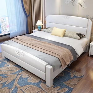 Ensemble de lits en bois massif classique chinois 2021 pour chambres à coucher, lit double pour adultes, cadre en bois avec rangement - Product Image 4