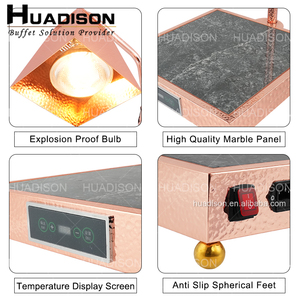 Equipo de hotel Huadison, lámpara de calor martillada, calentador de alimentos, lámpara de calor de un solo cabezal de acero inoxidable para alimentos - Product Image 6