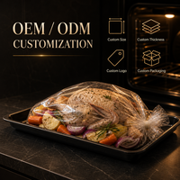 Sacs de cuisson personnalisés imprimés en héliogravure pour la cuisson au four de dinde et de poulet, utilisables au micro-ondes pour la cuisine domestique