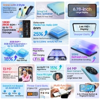 Téléphone robuste Blackview SHARK 8, 8 Go + 256 Go, 6,78 pouces, Android 13, Octa OTG, téléphone mobile 4G, prise en charge de l'identification par empreintes digitales