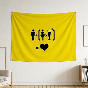 Pintura abstracta de 90x150 cm de la bandera amarilla de "What Is Love" que calienta cualquier espacio: lista para usar en cafeterías, bares, hogares y fiestas - Product Image 5