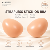 Soutien-gorge push-up sans armatures, sans bretelles, demi-bonnet, sexy, durable, séchage rapide, sans coutures, avec logo sur le bonnet, pour femme