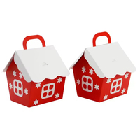 Maßgefertigte Weihnachtliche Hausförmige Süßigkeitenbox Papier-Geschenkbox für Kekse, Pralinen und Festtagsleckereien