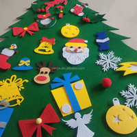Arbre de Noël en feutre écologique pour enfants - Ensemble de bricolage détachable de 97 cm avec velcro pour les tout-petits (32 pièces, sûr et réutilisable)