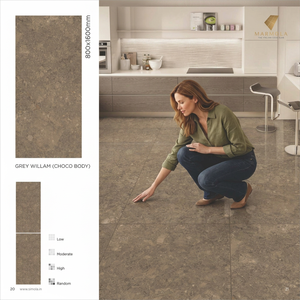 Azulejos de Porcelana Pulida Carita Coffee de 800x1600mm para Pared y Suelo, Diseño de Mármol Café - Product Image 5