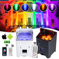 Luz LED Par a Batería 6x18W RGBWA DMX512 con Control Remoto Inalámbrico IP54, Iluminación de Escenario para Bodas, Fiestas, DJ, KTV
