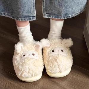 2025 зимние плюшевые шлепанцы с мультяшным персонажем, овцы, игрушки, игрушки, индивидуальные цвета для детей, пушистые тапочки для взрослых - Product Image 3
