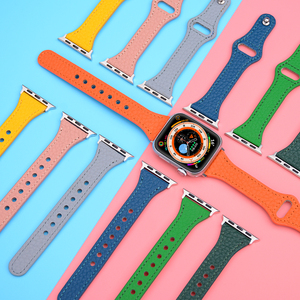 Accesorios de <span class=keywords><strong>correa</strong></span> de <span class=keywords><strong>reloj</strong></span> de cuero Lychee genuino, piezas de repuesto ajustadas, <span class=keywords><strong>correa</strong></span> de <span class=keywords><strong>reloj</strong></span> de alta calidad para <span class=keywords><strong>iPhone</strong></span> Ultra Series - Product Image 1