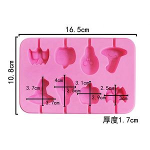 Molde de Silicona Ecológico para Piruletas con Diferentes Diseños de Halloween, 8 Cavidades, Herramienta para Hacer Chocolate a Mano, Molde para Dulces DIY, OEM/ODM - Product Image 3