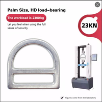 JENSAN JS-3027 Anneau en D double fente en acier inoxydable 23kN 45mm 75g, boucle de connexion rapide industrielle robuste pour sangle verticale