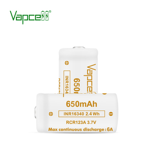 Vapcell 16340 650mah 6a T6 RCR16340 Rcr 123a Lithium Li Ion 16340 3v 3.7v <span class=keywords><strong>Rcr123a</strong></span> <span class=keywords><strong>Batterie</strong></span> rechargeable - Product Image 5