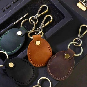 Vintage Genuine Full Grain <b>Leather</b> <b>Key</b> Finder Case Anti-Drop Tracker Device <b>Key</b> Ring <b>Chain</b> Holder Portable Protective Tag Cover - Product Image 5