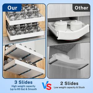 Organizador de Gabinete Extraíble, Cajones Deslizantes Resistentes y Expandibles, Estante Deslizable para Almacenamiento en Gabinetes de Cocina - Product Image 4