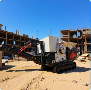 Station de concassage à mâchoires mobile sur chenilles, déchets de construction, pierre, exploitation minière, concasseur mobile sur pneus - Product Image 3