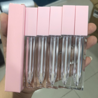 Tubes de brillant à lèvres avec applicateur à grande brosse, emballages de brillant à lèvres roses, contenants vides pour brillant à lèvres, tubes vides pour brillant à lèvres, marque privée