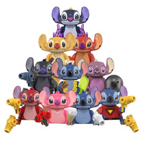 12 Piezas/Juego de Bloques de Construcción de Lilo y Stitch, Figuras de Acción de Plástico ABS, Juguetes de Bricolaje, Ladrillos de Ensamblaje, Regalo de Cumpleaños para Mayores de 14 Años