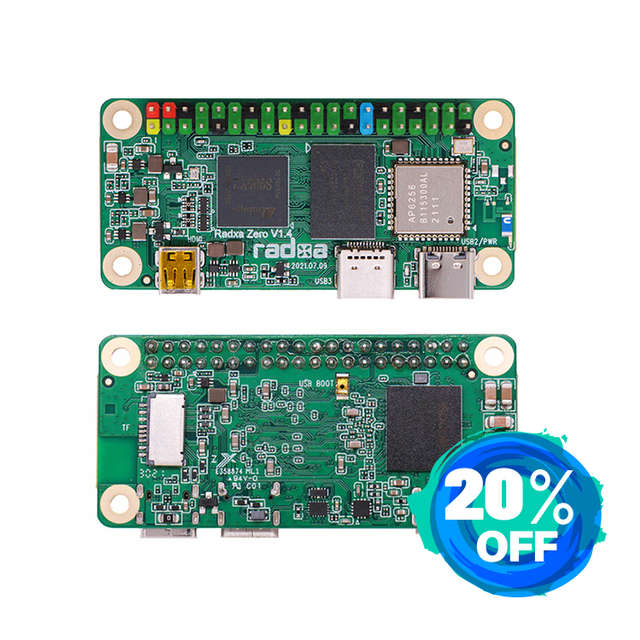 Discount ROCK PI Radxa Zero Quad-core mini development board, A powerful alternative to Raspberry Pi Zero W