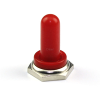 Capuchon de protection pour mini-interrupteur à bascule M12x0.75 de 16 mm de diamètre avec écrou hexagonal, couleurs noir, rouge, vert, jaune