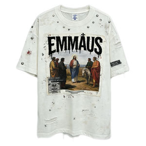 T-shirt court coupe boxy homme 150 GSM, délavage vieilli, impression DTG, motif personnalisé - Product Image 1