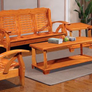 Muebles de Decoración para el Hogar, Juego de Sofás de Madera con Sofás de Brazos de Madera - Product Image 3