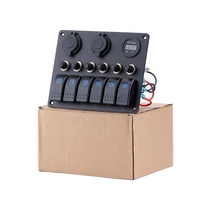 Bouton de commande universel Aibeiken IB-P904, 6 touches, étanche, 12V 24V, lentille rouge verte bleue orange blanche, interrupteur marin DPDT ABS