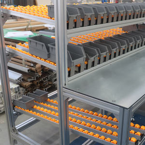 Banco da Lavoro per Linea di Produzione Industriale con Profilo <span class=keywords><strong>in</strong></span> <span class=keywords><strong>Alluminio</strong></span> Estruso 4040, Scaffali a Flusso e Stazione di Lavoro - Product Image 4