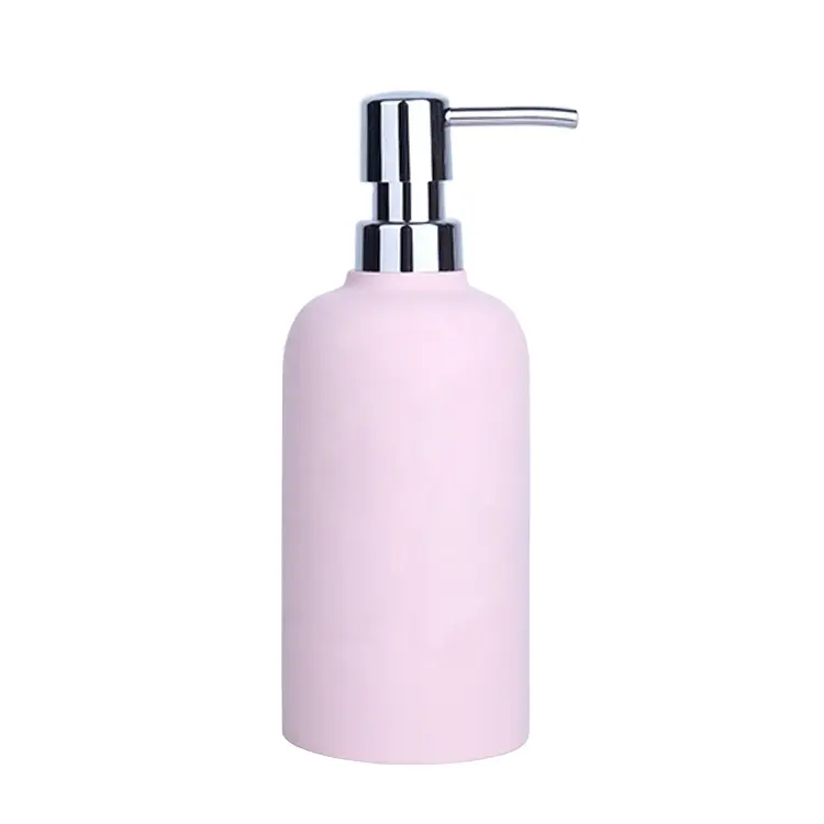 Vendita calda bagno rosa/bianco pompa lozione bottiglia rotonda tinta unita schiuma sapone Dispenser liquido per Hotel/casa