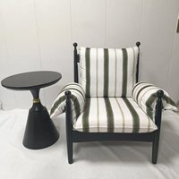 Fauteuil Rétro Français Vintage, Canapé Simple en Tissu Rouge, Dossier en Bois Massif, Mobilier de Salon et de Loisirs, Style Mid-Century, Design pour Balcon