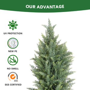 PZ-1-130 Tùy Chỉnh Kích Thước Giả Màu Xanh Lá Cây Thông Lá Cây Chậu Cây Giả Trong Nồi UV Chịu Mài Mòn Nhân Tạo Topiary Cây - Product Image 4