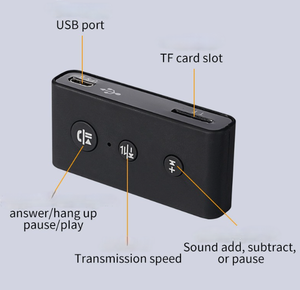 Аудиопередатчик <span class=keywords><strong>2</strong></span>-в-1 для автомобильной аудиосистемы: петличный микрофон, спортивные наушники, поддержка TF-карт, 3,5 мм аудио, BLE-адаптер - Product Image 6