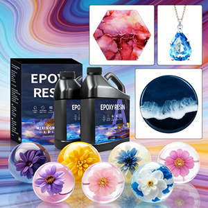 Odorless Crystal Clear Deep Pour <b>Epoxy</b> Resin and Hardener Kit for Jewelry Crafts 1:1 Ratio Transparent Resin <b>Epoxy</b> - Product Image 1