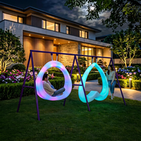 Décoration de jardin lumineuse à LED avec télécommande multicolore IP54, intensité réglable pour Noël, zones scéniques et centres commerciaux