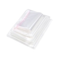 Sacs OPP auto-adhésifs à double couche avec fermeture éclair pour l'emballage de vêtements, transparents, imprimés, 100% matière première, plusieurs tailles