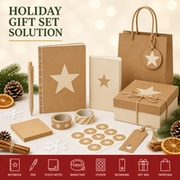 Carnet personnalisé de Noël avec reliure à spirale, motif étoile, en carton kraft A5, 80 feuilles, cadeau d'entreprise